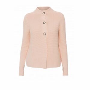 Kinross Chunky Garter Stitch Cardigan Sweater in Blush